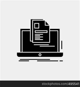 account, Laptop, Report, Print, Resume Glyph Icon. Vector isolated illustration. Vector EPS10 Abstract Template background
