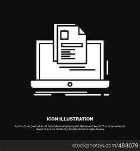 account, Laptop, Report, Print, Resume Icon. glyph vector symbol for UI and UX, website or mobile application. Vector EPS10 Abstract Template background