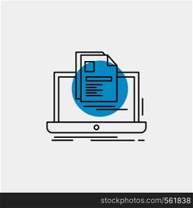 account, Laptop, Report, Print, Resume Line Icon. Vector EPS10 Abstract Template background