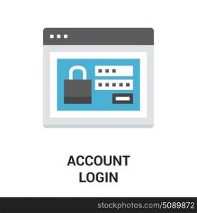 account login icon. Modern flat vector illustration icon design concept. Icon for mobile and web graphics. Flat symbol, logo creative concept. Simple and clean flat pictogram, 64X64 pixel perfect