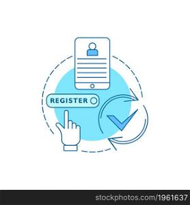Account login line icon. New user register. Registration concept illustration