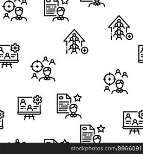 Account Manager Work Seamless Pattern Vector Thin Line. Illustrations. Account Manager Work Seamless Pattern Vector