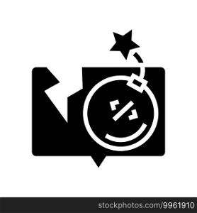 account or program hacking glyph icon vector. account or program hacking sign. isolated contour symbol black illustration. account or program hacking glyph icon vector illustration