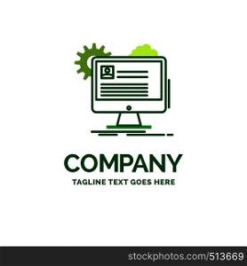 Account, profile, report, edit, Update Flat Business Logo template. Creative Green Brand Name Design.