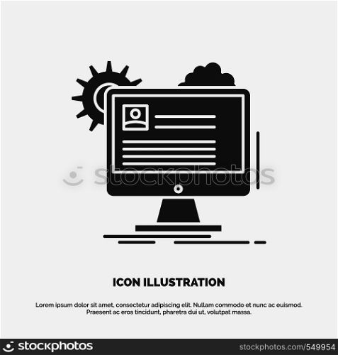 Account, profile, report, edit, Update Icon. glyph vector gray symbol for UI and UX, website or mobile application. Vector EPS10 Abstract Template background