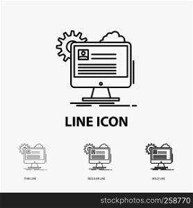 Account, profile, report, edit, Update Icon in Thin, Regular and Bold Line Style. Vector illustration