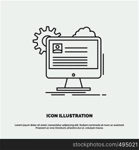 Account, profile, report, edit, Update Icon. Line vector gray symbol for UI and UX, website or mobile application. Vector EPS10 Abstract Template background
