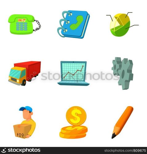 Accountancy icons set. Cartoon set of 9 accountancy vector icons for web isolated on white background. Accountancy icons set, cartoon style