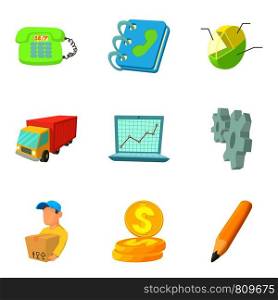 Accountancy icons set. Cartoon set of 9 accountancy vector icons for web isolated on white background. Accountancy icons set, cartoon style
