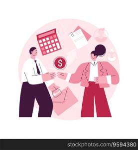 Accountant appointment abstract concept vector illustration. Schedule appointment, filing tax form, income statement and financial audit, tax agent service, clients list abstract metaphor.. Accountant appointment abstract concept vector illustration.