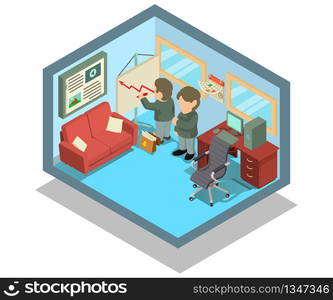 Accountant concept banner. Isometric banner of accountant vector concept for web, giftcard and postcard. Accountant concept banner, isometric style