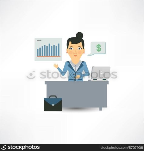 accountant sitting behind a desk
