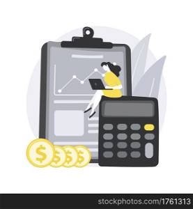 Accounting abstract concept vector illustration. Accounting firm, financial information processing, professional management, tax filing service, bookkeeping, audit software abstract metaphor.. Accounting abstract concept vector illustration.