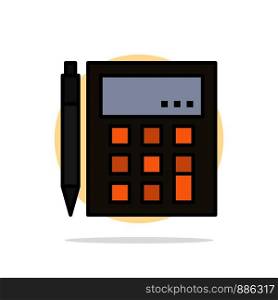 Accounting, Account, Calculate, Calculation, Calculator, Financial, Math Abstract Circle Background Flat color Icon