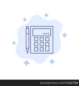 Accounting, Account, Calculate, Calculation, Calculator, Financial, Math Blue Icon on Abstract Cloud Background
