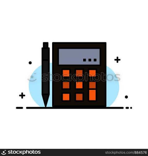 Accounting, Account, Calculate, Calculation, Calculator, Financial, Math Business Flat Line Filled Icon Vector Banner Template