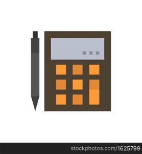 Accounting, Account, Calculate, Calculation, Calculator, Financial, Math  Flat Color Icon. Vector icon banner Template