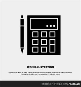 Accounting, Account, Calculate, Calculation, Calculator, Financial, Math solid Glyph Icon vector