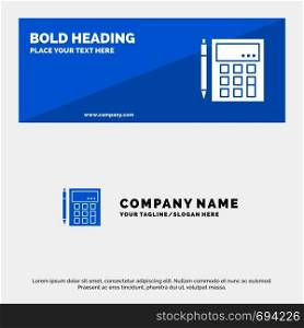 Accounting, Account, Calculate, Calculation, Calculator, Financial, Math SOlid Icon Website Banner and Business Logo Template