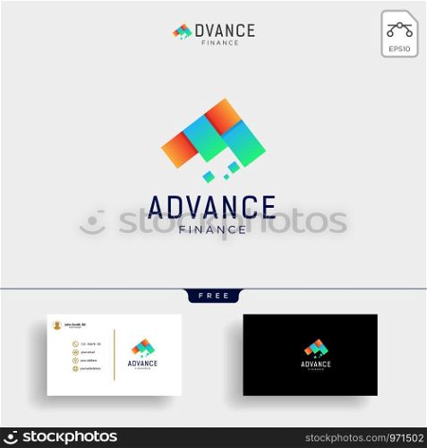 accounting and financial logo template vector illustration, icon element with business card - vector. accounting and financial logo template vector illustration