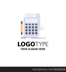 Accounting, audit, banking, calculation, calculator Flat Color Icon Vector
