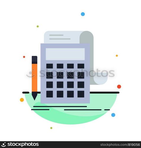Accounting, audit, banking, calculation, calculator Flat Color Icon Vector