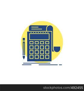 Accounting, audit, banking, calculation, calculator Glyph Icon.. Vector EPS10 Abstract Template background