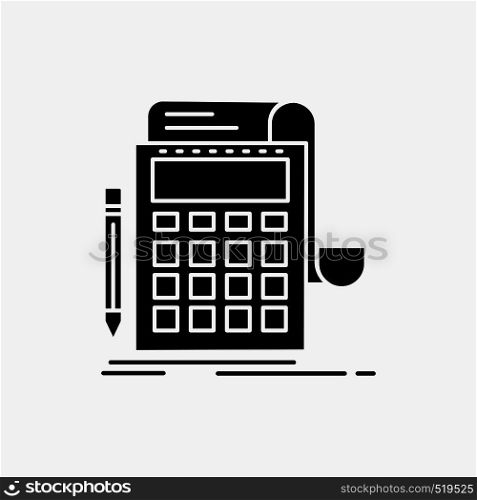 Accounting, audit, banking, calculation, calculator Glyph Icon. Vector isolated illustration. Vector EPS10 Abstract Template background