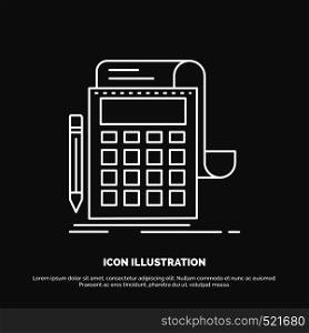 Accounting, audit, banking, calculation, calculator Icon. Line vector symbol for UI and UX, website or mobile application. Vector EPS10 Abstract Template background