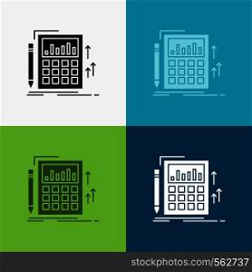 Accounting, audit, banking, calculation, calculator Icon Over Various Background. glyph style design, designed for web and app. Eps 10 vector illustration. Vector EPS10 Abstract Template background
