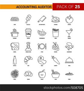 Accounting Auditor Black Line Icon - 25 Business Outline Icon Set