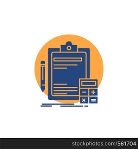 Accounting, banking, calculator, finance, Audit Glyph Icon.. Vector EPS10 Abstract Template background