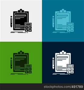 Accounting, banking, calculator, finance, Audit Icon Over Various Background. glyph style design, designed for web and app. Eps 10 vector illustration. Vector EPS10 Abstract Template background