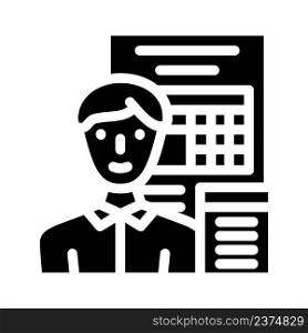 accounting boss glyph icon vector. accounting boss sign. isolated contour symbol black illustration. accounting boss glyph icon vector illustration