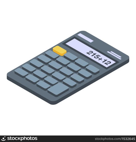 Accounting calculator icon. Isometric of accounting calculator vector icon for web design isolated on white background. Accounting calculator icon, isometric style