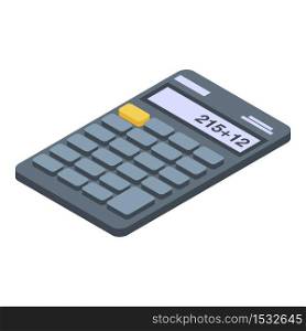 Accounting calculator icon. Isometric of accounting calculator vector icon for web design isolated on white background. Accounting calculator icon, isometric style