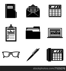 Accounting day icon set. Simple set of accounting day vector icons for web design on white background. Accounting day icon set, simple style