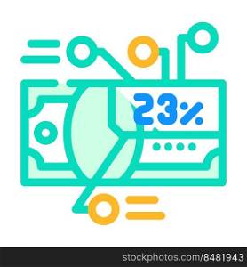 accounting expenses percentage color icon vector. accounting expenses percentage sign. isolated symbol illustration. accounting expenses percentage color icon vector illustration