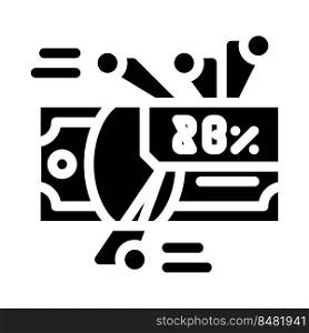 accounting expenses percentage glyph icon vector. accounting expenses percentage sign. isolated symbol illustration. accounting expenses percentage glyph icon vector illustration