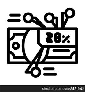 accounting expenses percentage line icon vector. accounting expenses percentage sign. isolated contour symbol black illustration. accounting expenses percentage line icon vector illustration