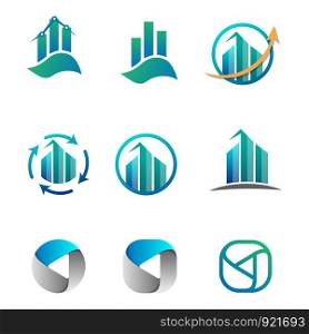 accounting, finance, business logo set vector illustrated, icon isolated elements. accounting, finance, business logo set vector illustration
