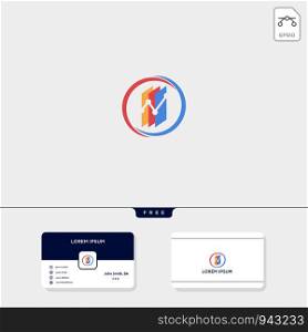 accounting finance chart creative logo template vector illustration and logo inspiration. business card design template include.