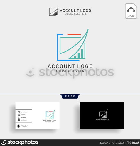 accounting, finance creative logo template vector isolated with business card design - vector. accounting, finance creative logo template vector isolated