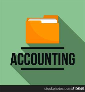 Accounting folder logo. Flat illustration of accounting folder vector logo for web design. Accounting folder logo, flat style