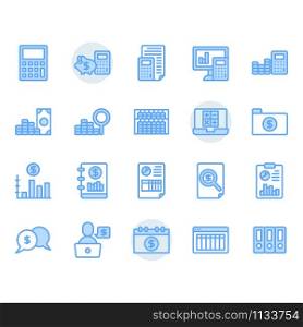 Accounting related icon and symbol set