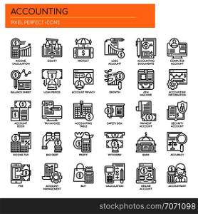 Accounting , Thin Line and Pixel Perfect Icons