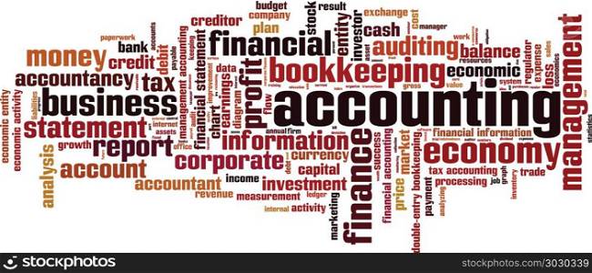 Accounting word cloud concept. Vector illustration