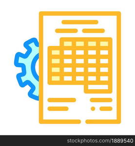 accounting working process erp color icon vector. accounting working process erp sign. isolated symbol illustration. accounting working process erp color icon vector illustration