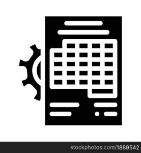 accounting working process erp glyph icon vector. accounting working process erp sign. isolated contour symbol black illustration. accounting working process erp glyph icon vector illustration