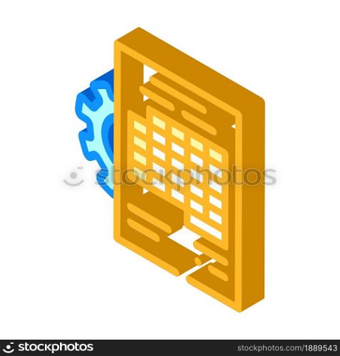 accounting working process erp isometric icon vector. accounting working process erp sign. isolated symbol illustration. accounting working process erp isometric icon vector illustration